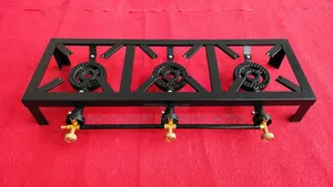 Heavy Duty 3 Burner Gas Cooker Stand With Brass Valves