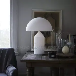 Mushroom Desk Lamp Metal Gold Black and White Living Room Study