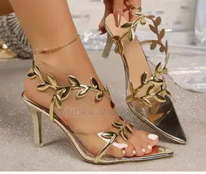 Golden High Heels Sandals