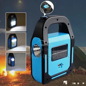 Portable Solar Rechargeable LED Camping Lantern With Flashlight USB