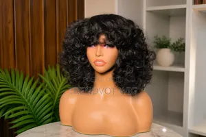 Big Curly Bob Wig With Bangs