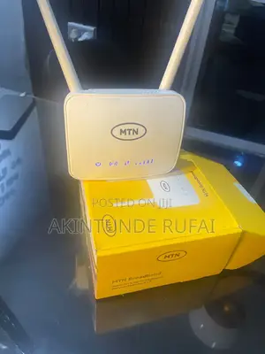 MTN 4g Cat 4 Broadband Router With Power Bank and Yellow Ethernet Cord