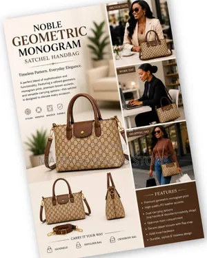 Noble Geometric Monogram Satchel Handbag