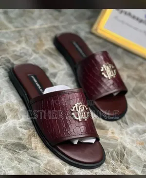 Luxury Croc_textured Slides