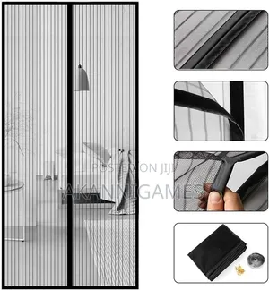 Magnetic Mosquito Net Door Curtain 90 × 210 Cm – Self-Closing (Black)