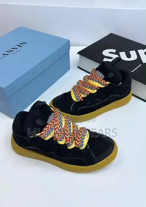 Lanvin Curb Sneakers Available in Red and Mix Lace Up