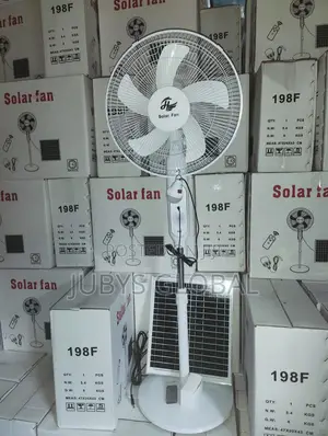 16”/18” Inches Rechargeable Standing Fan With Solar Panel