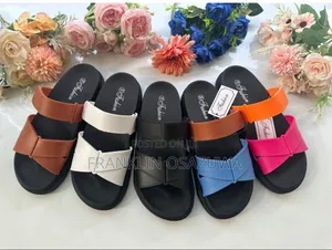 Women's Double-Strap Flat Slide Slippers – Comfortable Casual Sandals