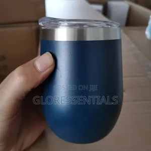 Double Wall Tumbler Egg Shaped Coffee Mug Stainless Cup Souvenir