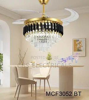 BT Crystal Ceiling Fan Chandelier