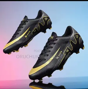 Professional Football Boots Lightweight Soccer Cleats Black Gold