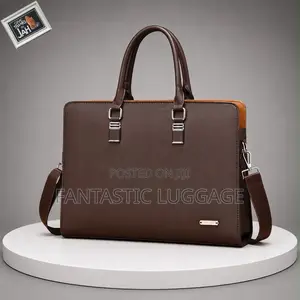 Executive Business Laptop Bag Premium Leather Fits Up to 17.3” Laptop