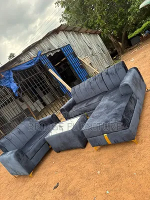Set of L-Shape Chairs With Centre Table