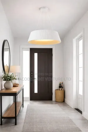 White Brass Ribbed Cone Pendant (Best for Interior Design Mood Board