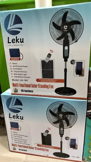 Leku 16 Inches Solar Rechargeable Fan