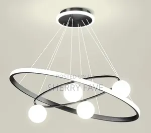 Modern LED Ring Chandelier With 4 Globe Lights