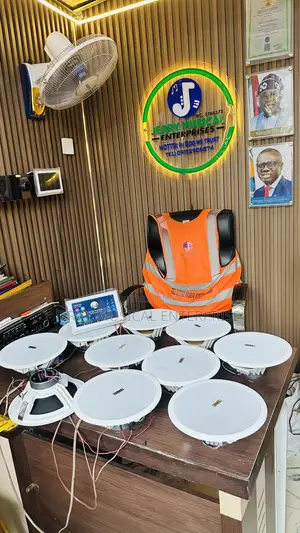 Full Setup of 10in1 Ceiling Speakers With Wall Amplifier