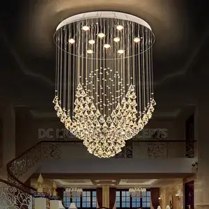 Crystal Flower Shaped Beads With Crystal Ball Led Ceiling Light.