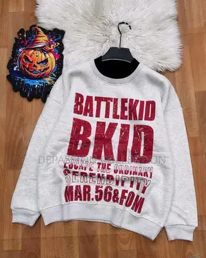 Battlekid Graphic Sweatshirt Blue Wide-Leg Jeans