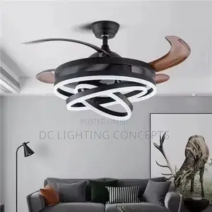 Modern Retractable Led Ceiling Fan Chandelier.