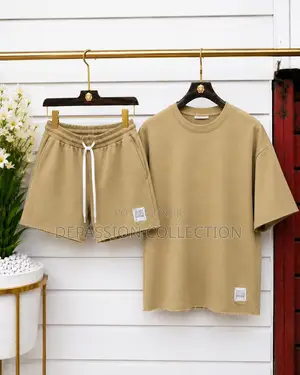Men's Premium Plain T-Shirt Shorts Set |Two-Piece Outfit