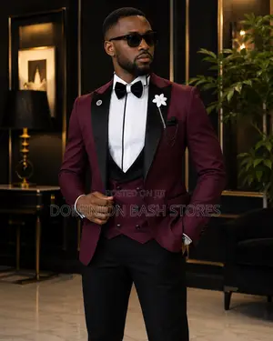 Premium Luxury Wine Tuxedo Suit