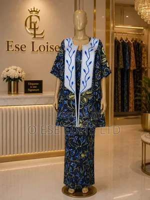 Ankara Kaftan Jacket, Fitted Ankle-Length Gown