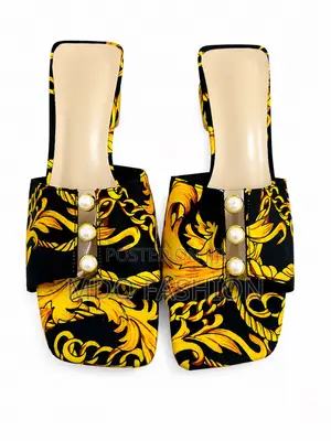 Black Gold Baroque Pearl Mules