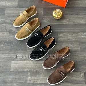 Original Hermes Paris Suede Loafer Shoes