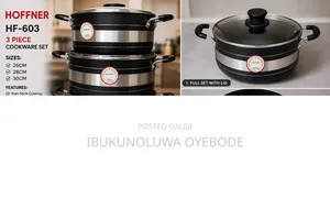 Hoffner HF603 3-Piece Non-Stick Cookware Set (26cm, 28cm 30cm)