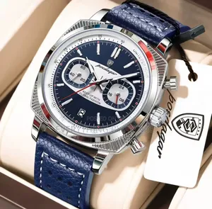 Poedager Wrist Watch Analog and Digital Blue and Sliver With Blue