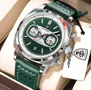 Poedager Wrist Watch Analog and Digital Green and Sliver With Green