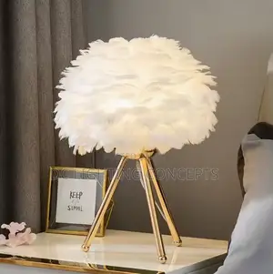 New Scandinavian Feather Shade Tripod Stand Led Floor Lamp.