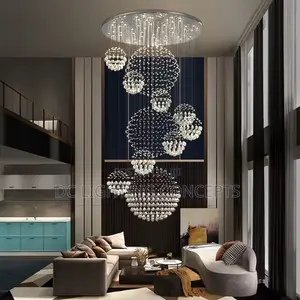 Custom Large Round Luxury Crystal Ceiling Chandelier.