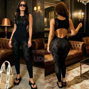 Brand New Black Geometric Cut Out Jumpsuit