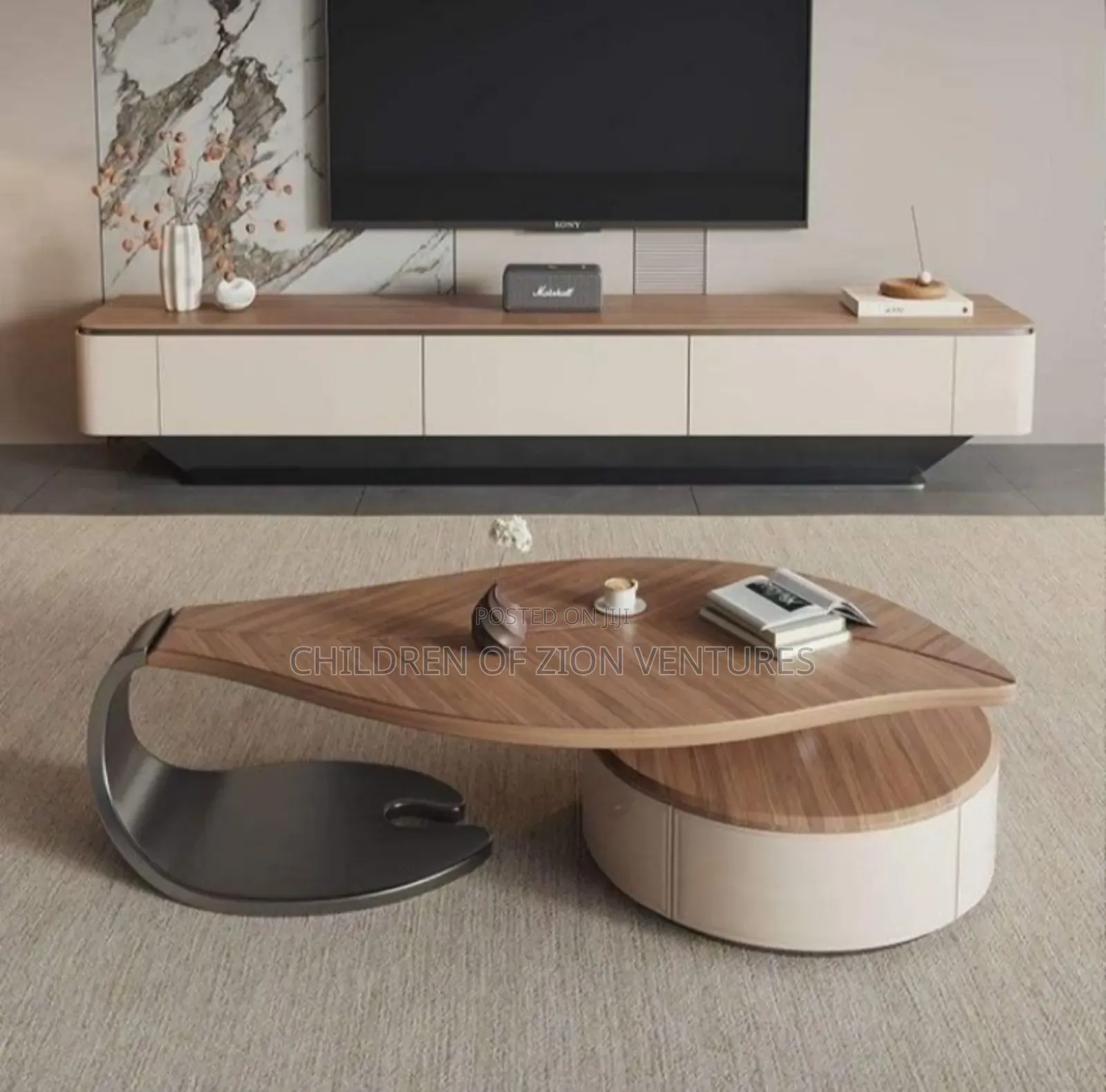 Modern Leaf-Shaped Coffee Table