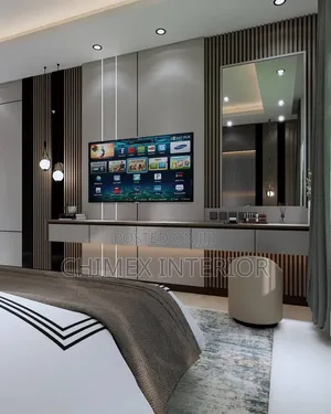 TV Console With High Glossy Cabinet