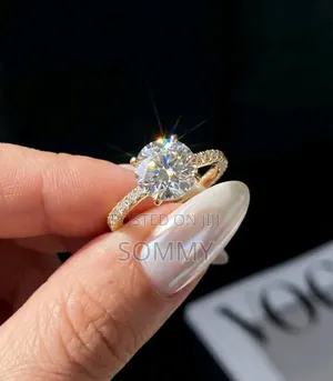 1pc Round Moissanite 925 Sterling Silver Engagement Ring