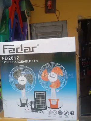 Fadar Rechargeable Table Fan, With Panel and Bulbs