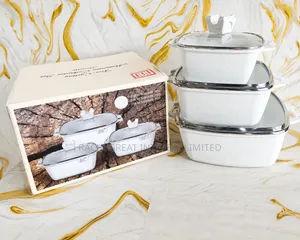 Premium 6-Piece Non-Stick Square Cookware Set With Glass Lids.