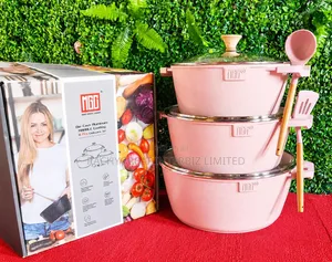 MGC 6-Piece Die-Cast Aluminum Non-Stick Cookware Set With Glass Lids.