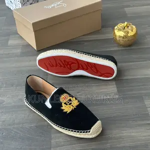 Original Christian Louboutin Black Espadrilles Loafers Shoes