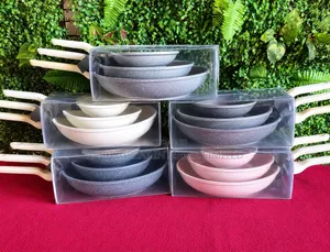 3-Piece Non-Stick Granite Cookware Set With Ergonomic Handles