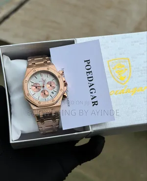 Poedager Wrist Watch Analog Brown With White Face