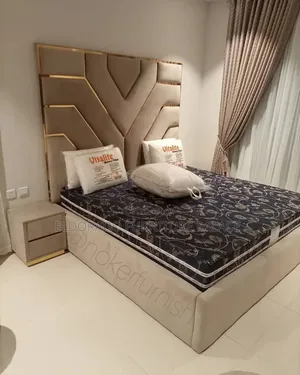 Full Height Padded Bed Frames With Side Table