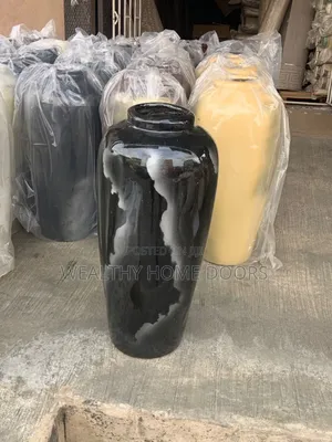 Large Black and White Ceramic Vase