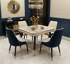 The Metropolitan Noir Marble Velvet Dining Collection