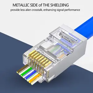 Cat6 Shielded Pass-Through RJ45 Connectors (8P8C STP Modular Plugs)