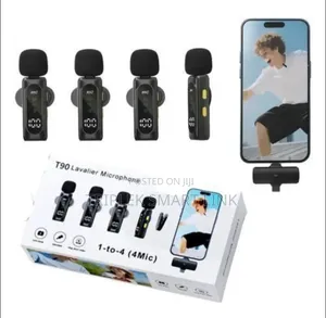T90 Wireless Lavalier Microphone 4-in-1 | 4 Mic Set | Noise Cancelling