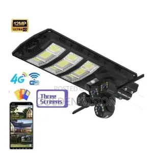 3 Lens V380 Solar Street Light Camera+FreePole